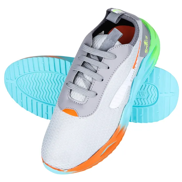 Grey_Synthetic_Pu_Leather_Shoes_For_Long_Distance_Running