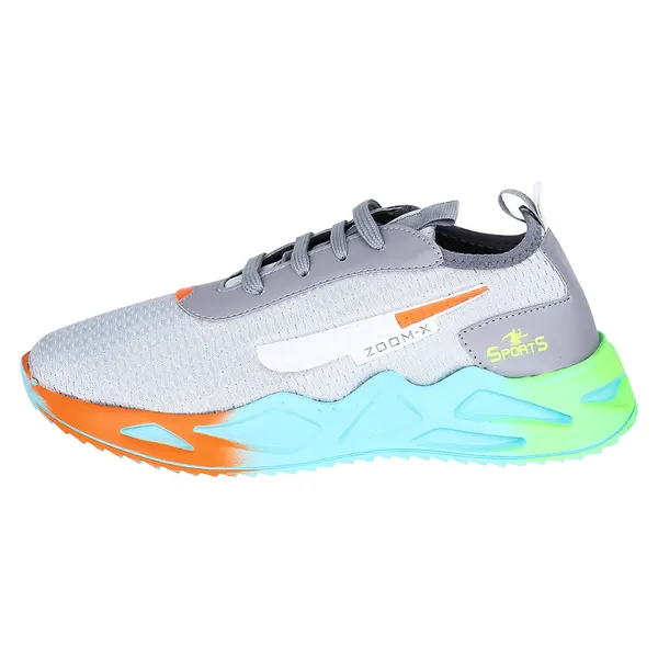 Grey_Synthetic_Pu_Leather_Shoes_For_Long_Distance_Running