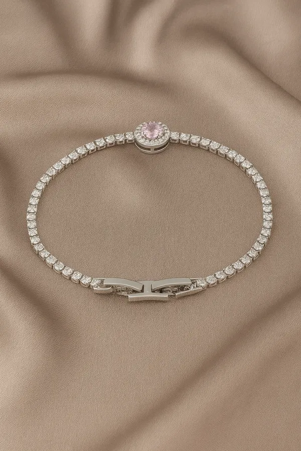 Pink_&_Silver_Premium_&_Elegant_Bracelet_For_Women