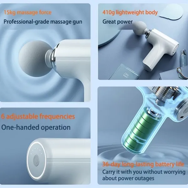 White_Abs_Plastic_Premium_Quality_Gun_Massager