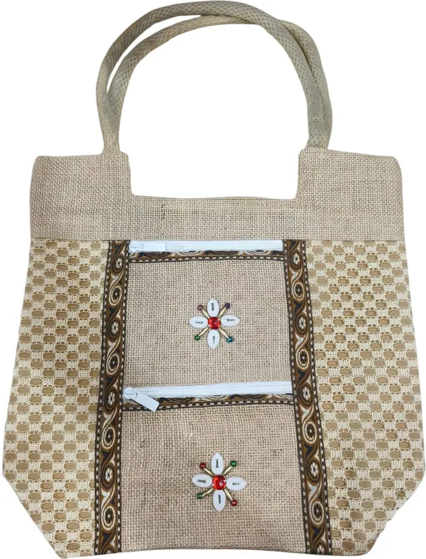 White_Premium_Jute_Multipurpose_Bag_For_Women