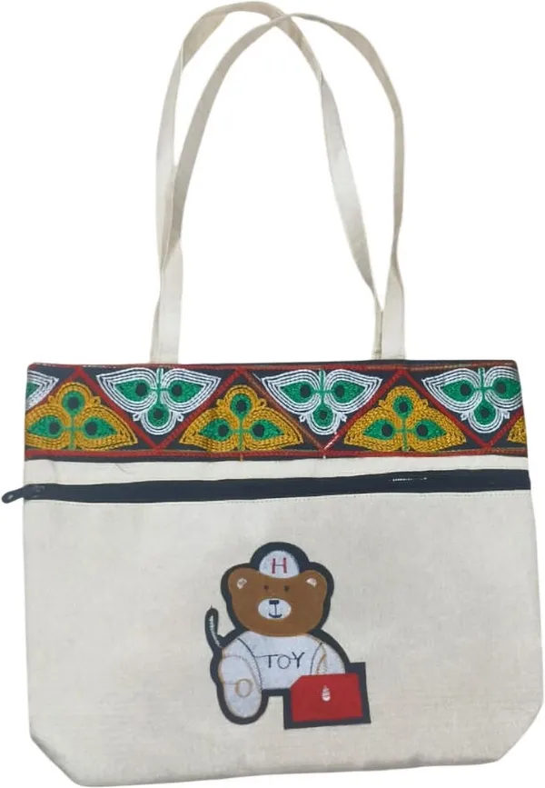 White_Premium_Jute_Teddy_Multipurpose_Bag_For_Women