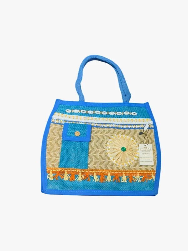 White_&_Blue_Premium_Jute_Multipurpose_Bag_For_Women