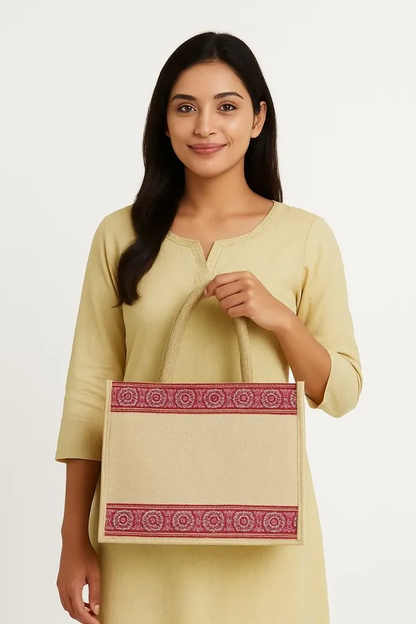 White_Premium_Jute_Pattachitra_Multipurpose_Bag_For_Men_&_Women