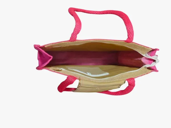 Pink_Premium_Jute_Handcrafted_Multipurpose_Bag_For_Women