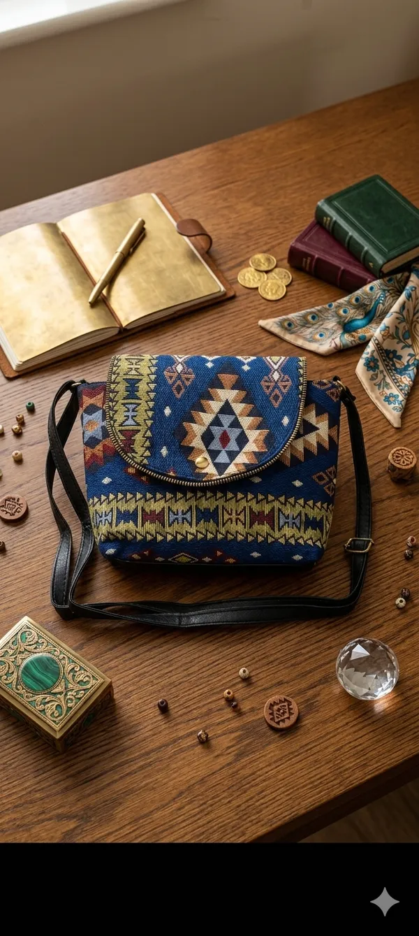 Monochrome_Tribal_-_Geometric_Print_Sling_Bag