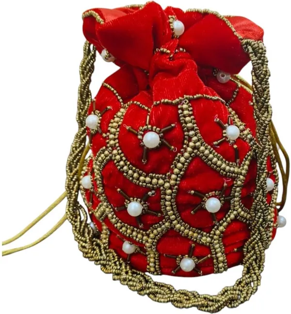 Red_Premium_Velvet_Potli_Bag_For_Women