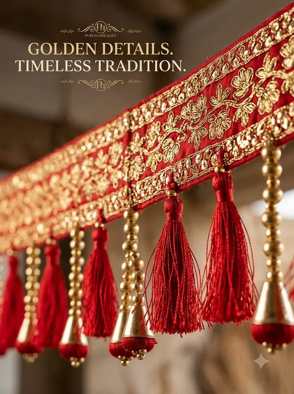 Puri_Handicraft_Traditional_Red_&_Gold_Embroidered_Door_Toran_|_Decorative_Bandhanwar_with_Tassels_&_Hanging_Bells_|_Festive_Entrance_Hanging_for_Home,_Temple_&_Wedding_Decor_|_40_x_6_Inch