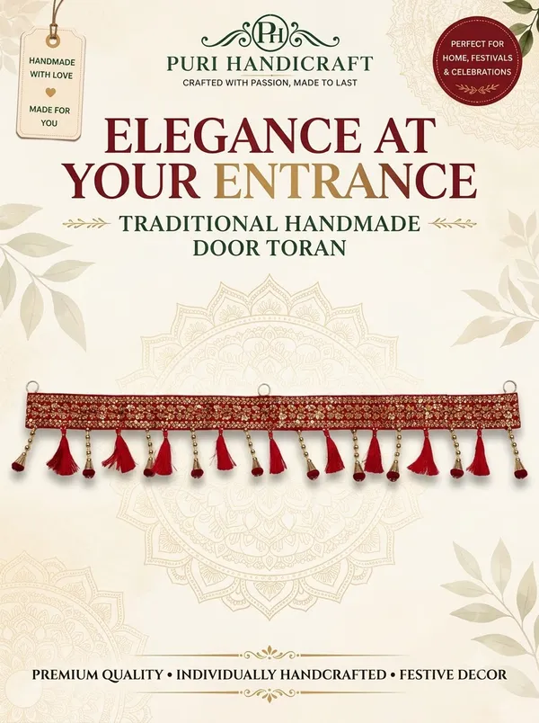 Puri_Handicraft_Traditional_Red_&_Gold_Embroidered_Door_Toran_|_Decorative_Bandhanwar_with_Tassels_&_Hanging_Bells_|_Festive_Entrance_Hanging_for_Home,_Temple_&_Wedding_Decor_|_40_x_6_Inch