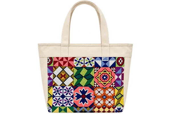 Canvas_&_Jacquard_Fabric_Patchwork_Tote_Bag_for_Women_|_Multicolor_Handcrafted_Shopping_Bag