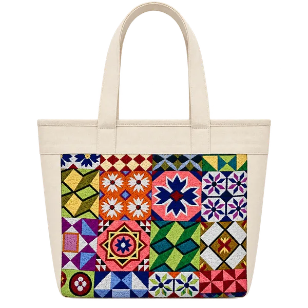 Canvas_&_Jacquard_Fabric_Patchwork_Tote_Bag_for_Women_|_Multicolor_Handcrafted_Shopping_Bag