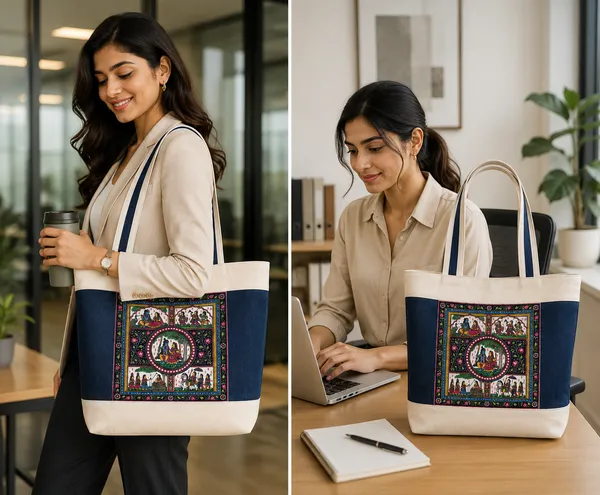 Premium_Canvas_&_Denim_Tote_Bag_with_Traditional_Dual_Sided_Pattachitra_Art_Print_|_Reusable_Shoulder_Bag_for_Women_|_Large_Shopping,_Office_&_Travel_Tote