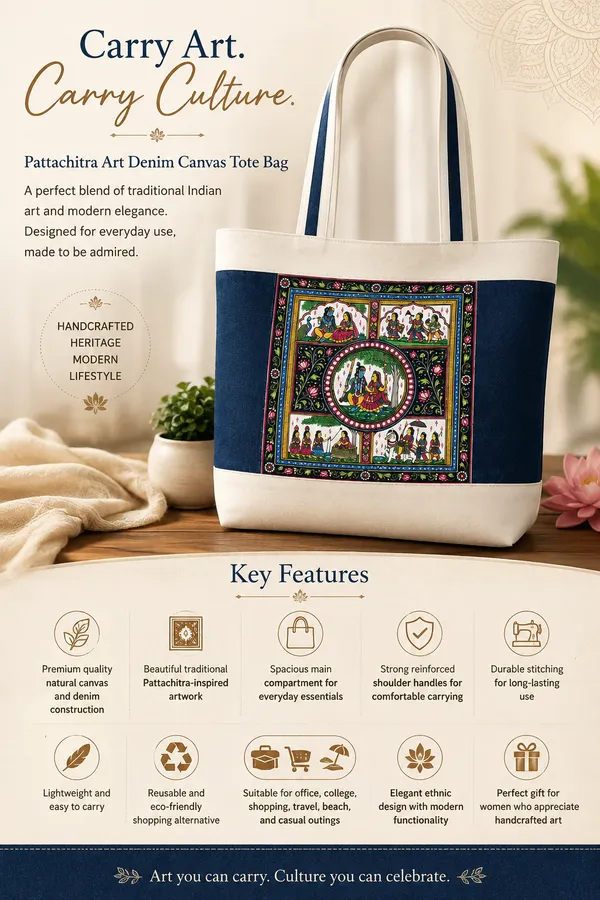 Premium_Canvas_&_Denim_Tote_Bag_with_Traditional_Dual_Sided_Pattachitra_Art_Print_|_Reusable_Shoulder_Bag_for_Women_|_Large_Shopping,_Office_&_Travel_Tote