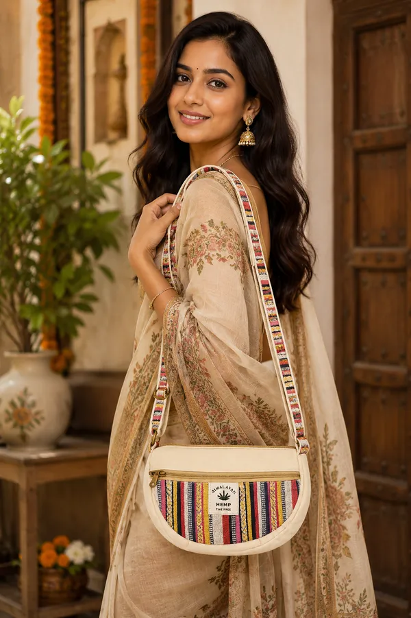 Handcrafted_Hemp_&_Cotton_Half_Moon_Sling_Bag_|_Boho_Crossbody_Shoulder_Bag_with_Adjustable_Strap_|_Cream_&_Multicolor