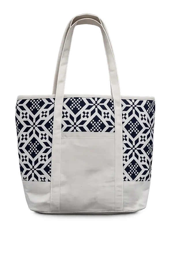 Premium_Canvas_and_Jacquard_Fabric_Tote_Bag_|_Women’s_Shopping_&_Daily_Use_Bag