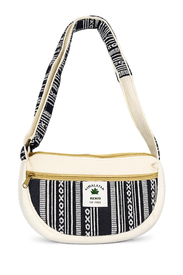 Puri_Handicraft_Handmade_Cotton_&_Jacquard_Sling_Bag_for_Women_|_Half_Moon_Crossbody_Shoulder_Bag_with_Zipper_|_Black_&_Off_White