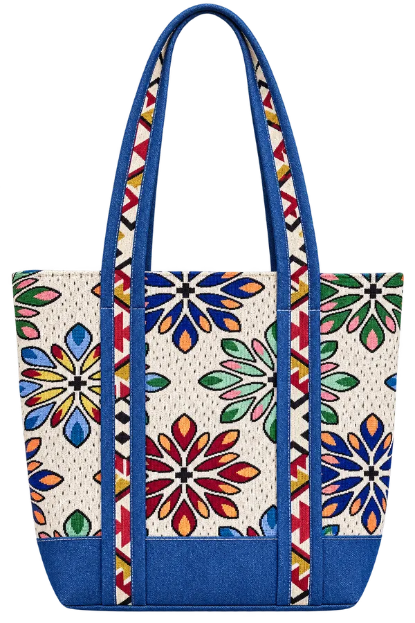 Puri_Handicraft_Jacquard_&_Denim_Tote_Bag_for_Women_–_Multicolor_Printed_Designer_Shopping_Bag_with_Long_Shoulder_Handles