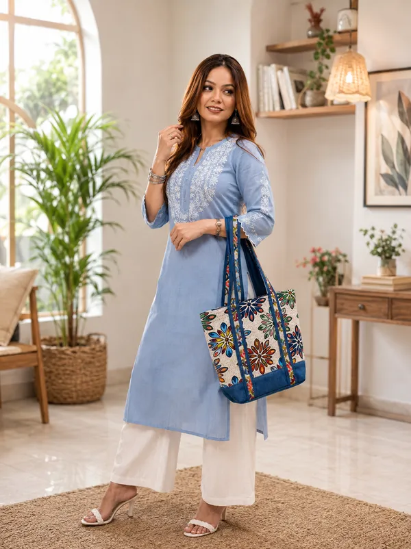 Puri_Handicraft_Jacquard_&_Denim_Tote_Bag_for_Women_–_Multicolor_Printed_Designer_Shopping_Bag_with_Long_Shoulder_Handles
