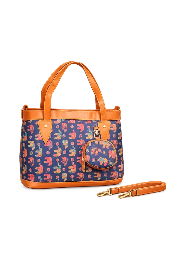 Puri_Handicraft_Women's_Floral_Printed_Tote_Handbag_with_Detachable_Sling_Strap_&_Matching_Coin_Pouch_|_PU_Leather_Shoulder_Bag_for_Daily_Use