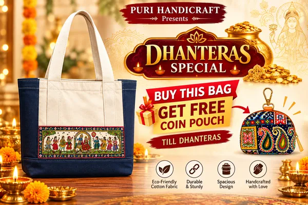 Handcrafted_Indian_Ethnic_Both_side_Printed_Pattachitra_Canvas_Tote_Bag__with_Free_coin_pouch|_Eco-Friendly_Cotton_Shoulder_Bag_with_Front_Pocket_till_Dhanteras_get_free_coin_pouch