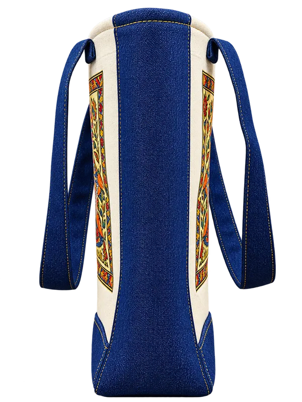 Traditional_Indian_Folk_Art_Canvas_&_Denim_Tote_Bag_With_Floral_Woman_&_Bird_Print