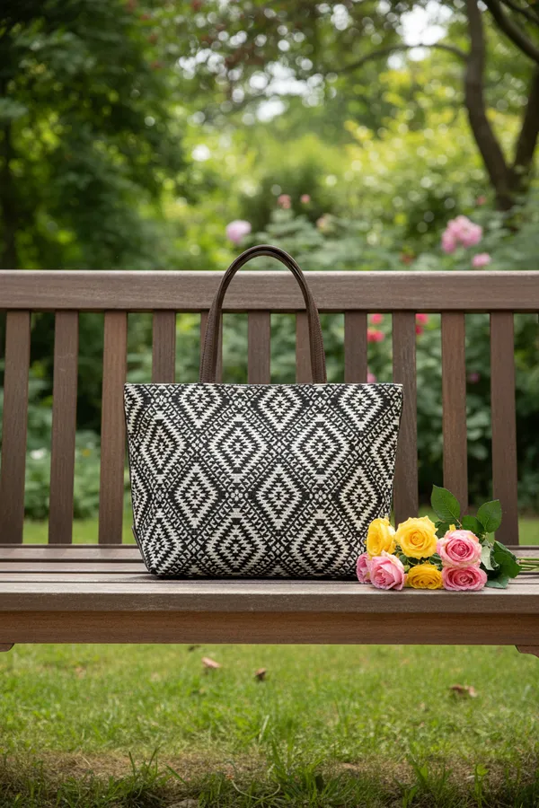 Women’s_Canvas_Tote_Handbag,_Black_&_White_Geometric_Pattern