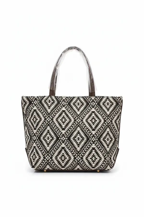 Women’s_Canvas_Tote_Handbag,_Black_&_White_Geometric_Pattern