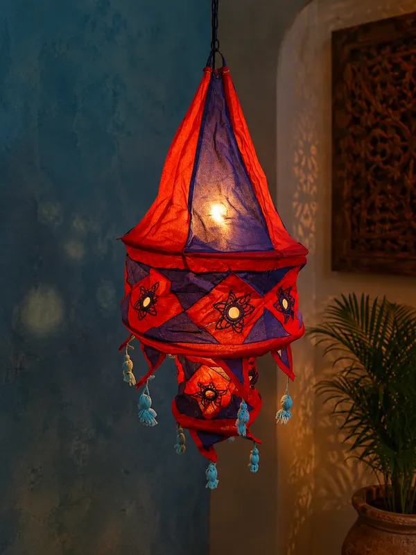 Applique_Hanging_Lantern_–_Red_&_Royal_Blue_Traditional_Decorative_hanging_lights