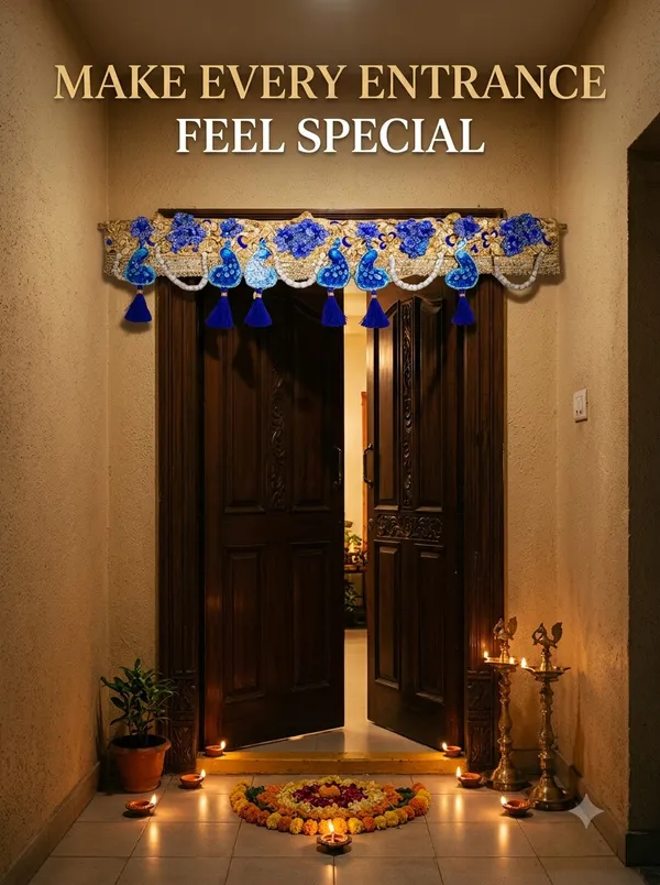 Royal_Blue_Peacock_Designer_Toran_for_Door_Entrance_|_Premium_Bandhanwar_with_Pearl_Chains,_Floral_Work_&_Tassels_for_Festive_Home_Décor