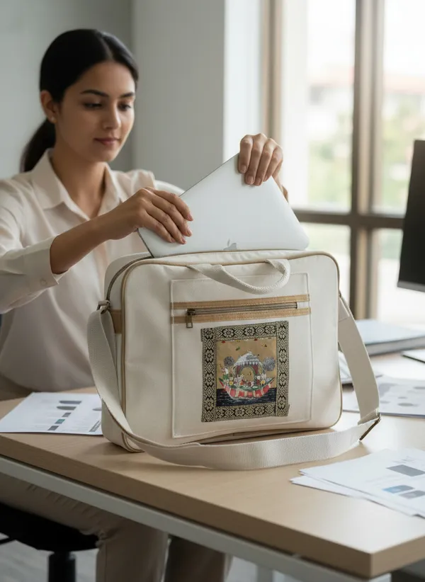White_Premium_Jute_Handcrafted_Multipurpose_Bag_For_Men_&_Women