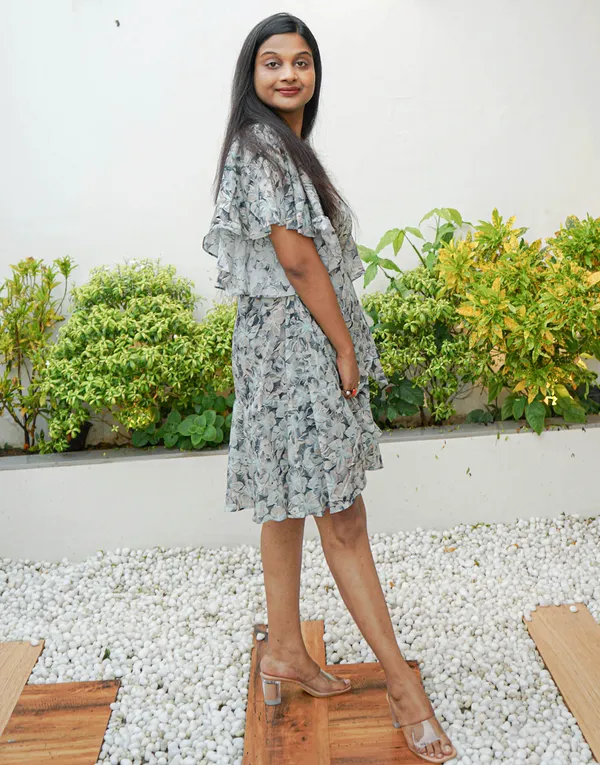 Grey_Cotton_Held:_Flared_Sleeve_Wrap_Dress_For_Women