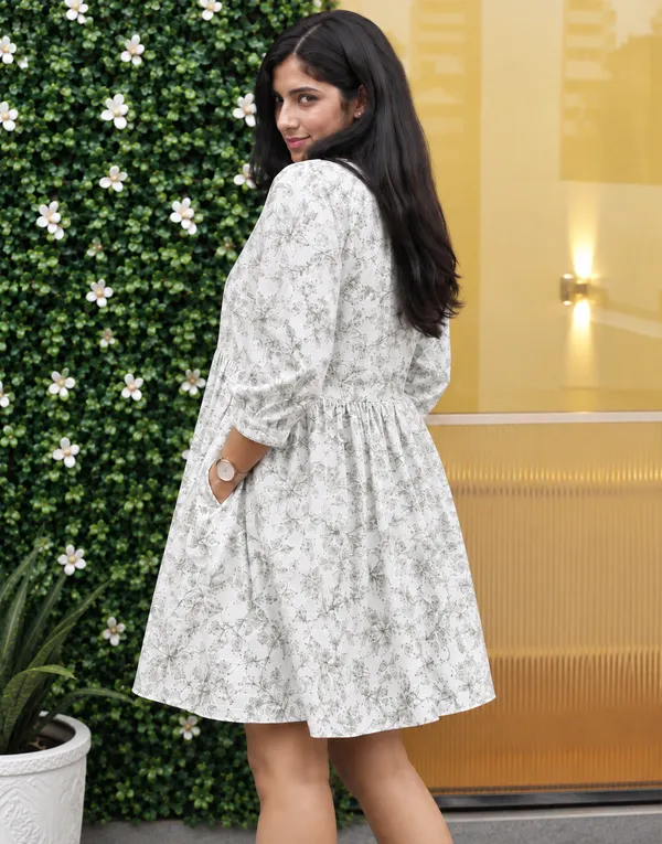 White_Floral_Print_Fit_And_Flare_Dress_for_Women