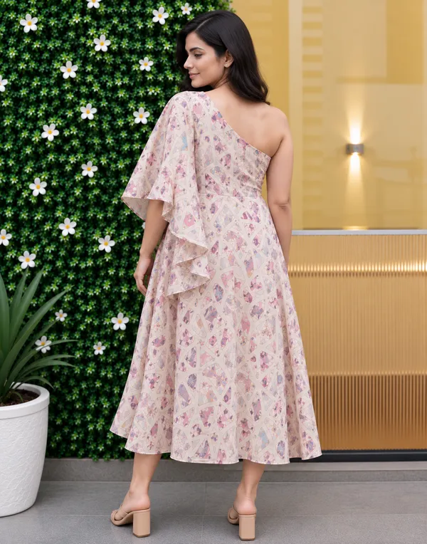 Pink_Printed_One_Shoulder_Midi_Dress
