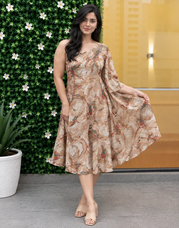 Beige_Printed_A-Line_Dress_for_Women