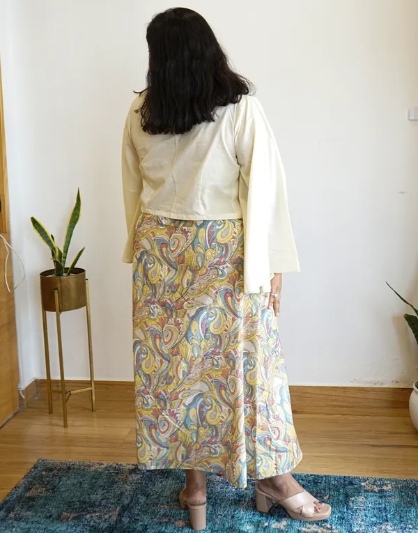 Yellow_&_Cream_Cotton_Soft:_Shoulder_Shrug_Maxi_Dress_For_Women