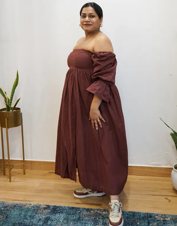 Brown_Linen_Rooted:_Elegant_Slit_Maxi_Dress_For_Women
