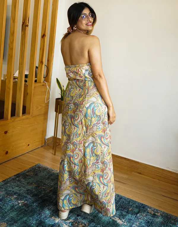Yellow_Cotton_Soft_Classic_Off-Shoulder_Maxi_Dress_For_Women