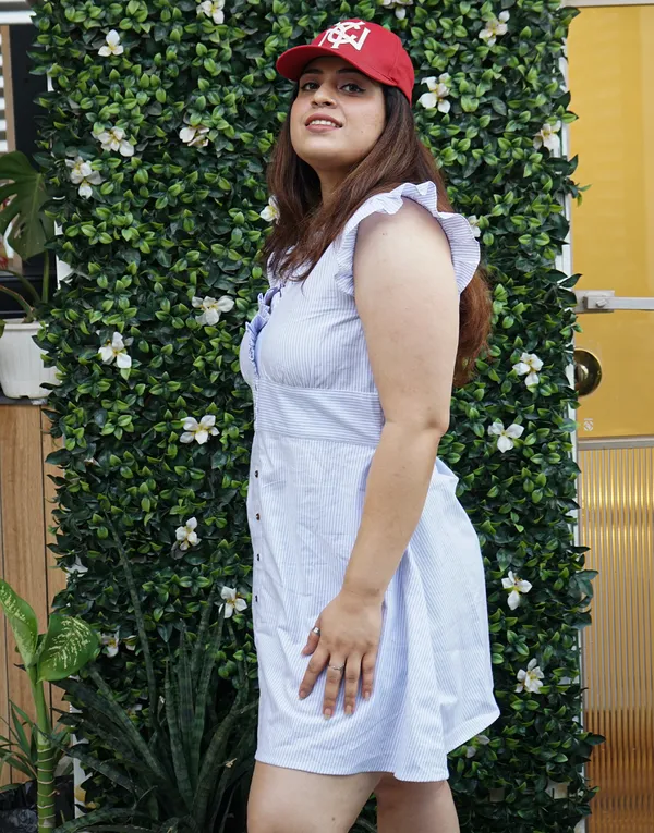 Blue_&_White_Cotton_Edge:_Urban_Frill_Dress_For_Women