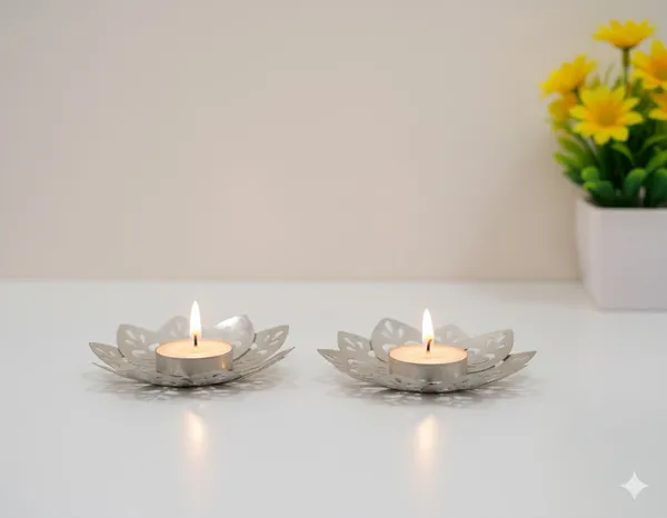 Flower_Shape_Metal_T-light_Holder_Cut_work_in_Gold_Color_Set_of_2_Pc