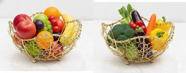 Gold_Exclusive_Fruit_Finish_Wire_Basket_(Set_Of_2_Pc)