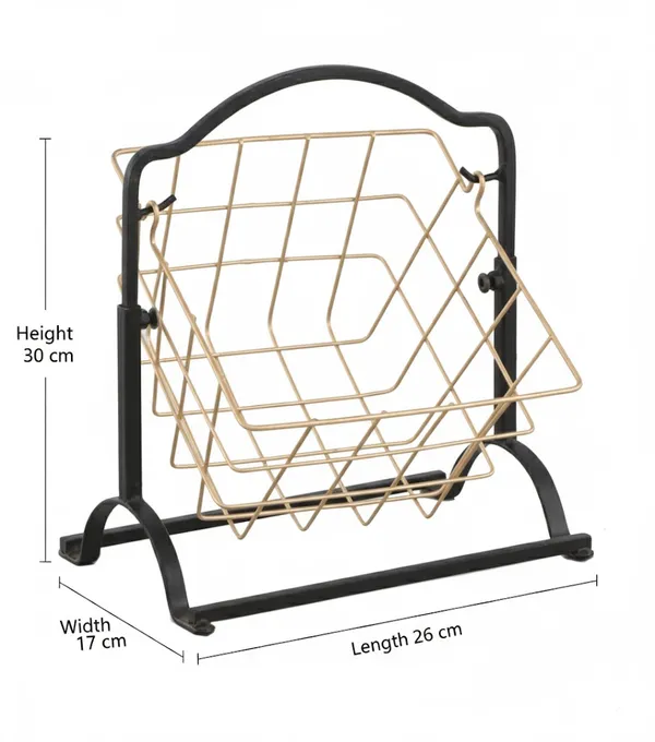 Gold_&_Black_Exclusive_Iron__Multipurpose_Storage_With_Fruit_Basket_Stand