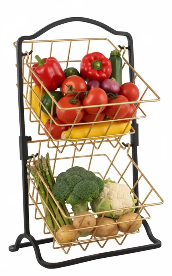Black_&_Gold_Exclusive_2_Tier_Fruit_Wire_Stand_&_Basket