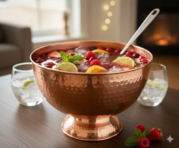 Gold&_Exclusive_Copper_Pure_Hammered_Punch_Bowl_With__Handcrafted_And_Designed_With_Finish_Flower_Vase