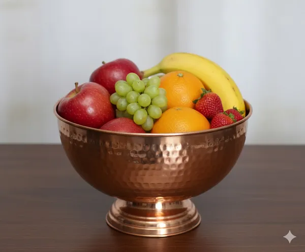 Gold&_Exclusive_Copper_Pure_Hammered_Punch_Bowl_With__Handcrafted_And_Designed_With_Finish_Flower_Vase
