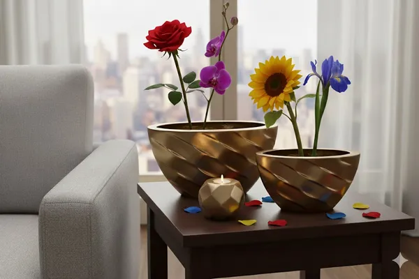 Gold&_Exclusive_Copper_Pure_Hammered_Punch_Bowl_With__Handcrafted_And_Designed_With_Finish_Flower_Vase