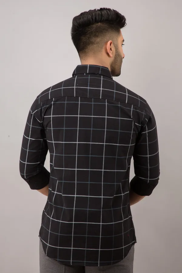 Black_Cotton_Blend_Checkered_Regular_Fit_Shirt_For_Men