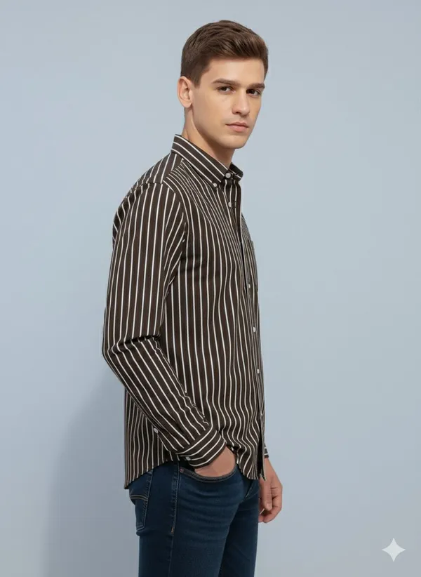 Brown_&_White_Cotton_Blend_Striped_Regular_Fit_Shirt_For_Men