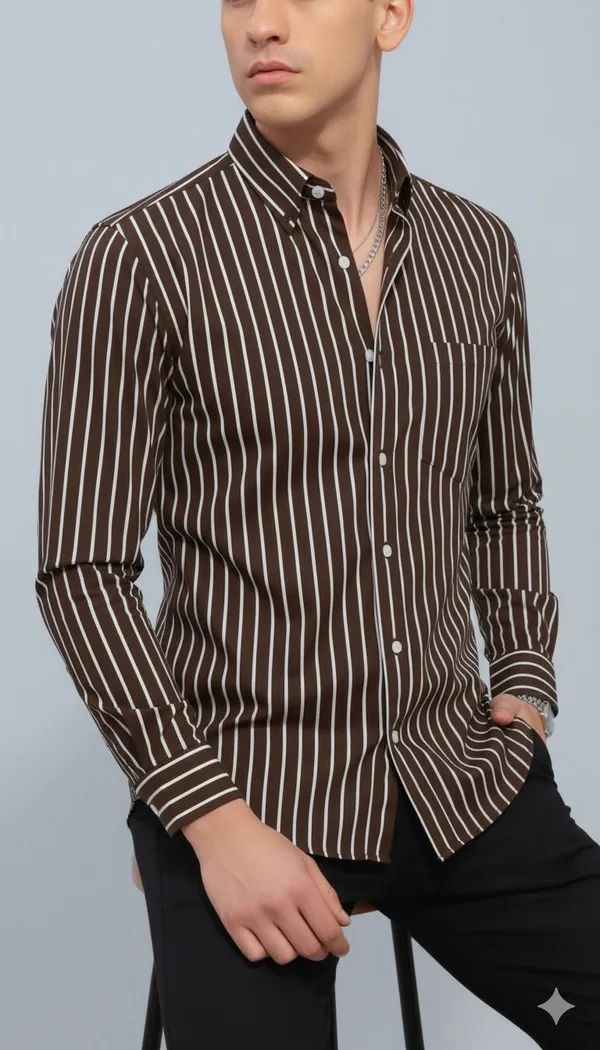 Brown_&_White_Cotton_Blend_Striped_Regular_Fit_Shirt_For_Men