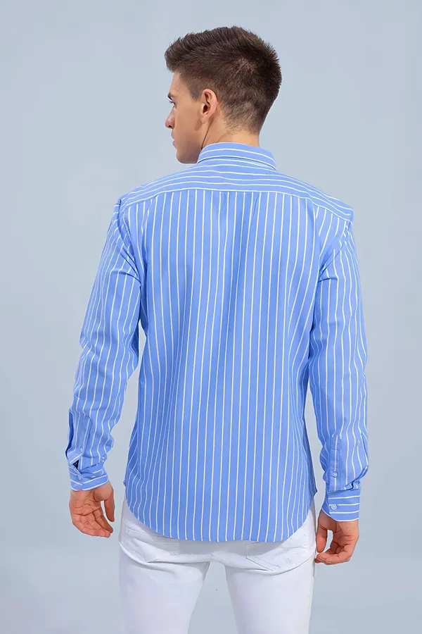 Light_Blue_Cotton_Blend_Striped_Regular_Fit_Shirt_For_Men