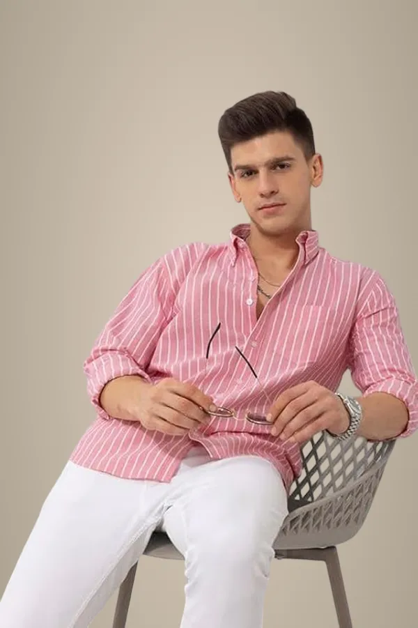 Pink_Cotton_Blend_Striped_Regular_Fit_Shirt_For_Men